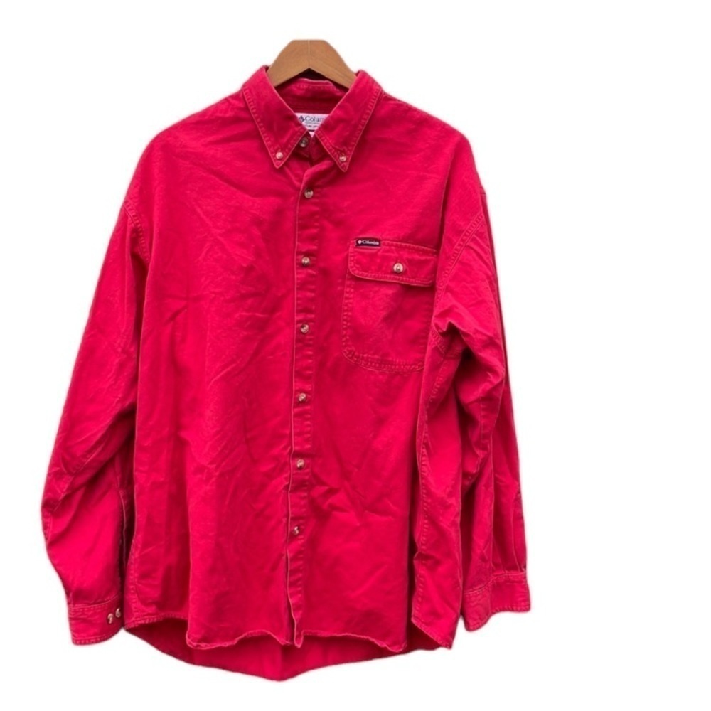 COLUMBIA men's XL long sleeve button down, pit to pit 26", length 31"